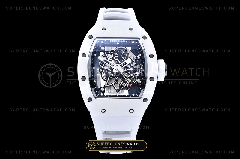 Richard Mille RM 055 Bubba Watson White Ceramic Skeleton Tonneau