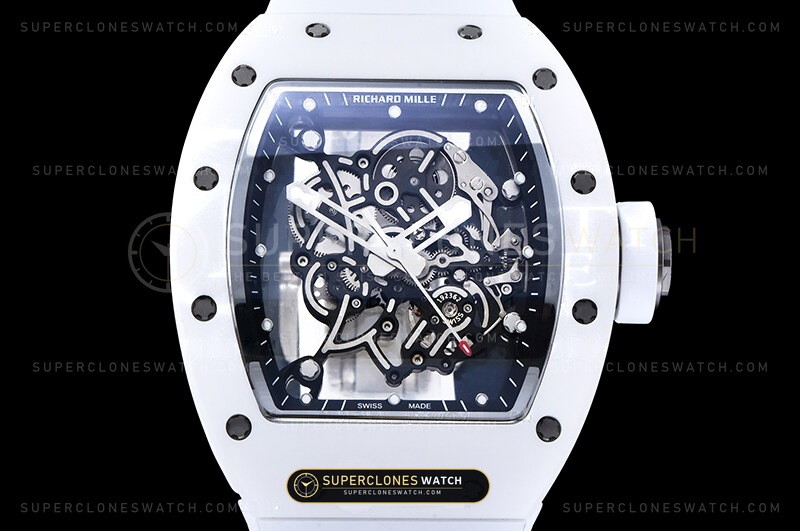Richard Mille RM 055 Bubba Watson White Ceramic Skeleton Tonneau Angle 2