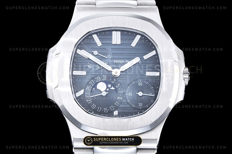 Patek Philippe Nautilus 5711/1A & 5811 Blue Sunburst Dial Ultra-Thin Angle 2
