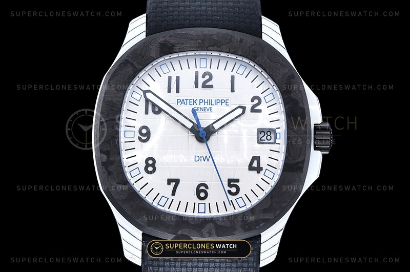 Patek Philippe Aquanaut 5167 DiW Forged Carbon White Dial Edition Angle 2